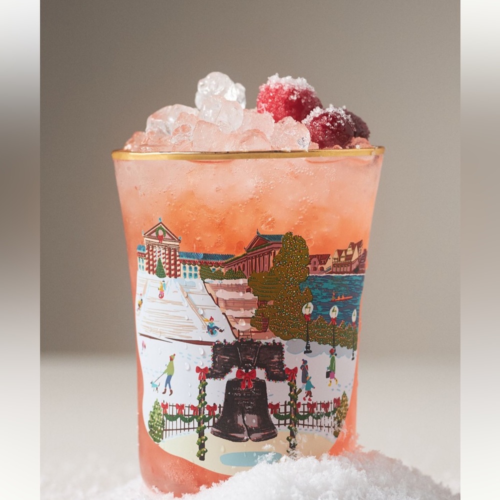 New Anthropologie Holiday in the city juice glass Philadelphia